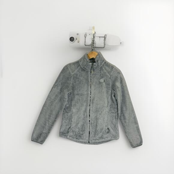 The North Face Osito Fleece Jacket Women’s Small Gray Full Zip Soft Plush Coat - Picture 1 of 12